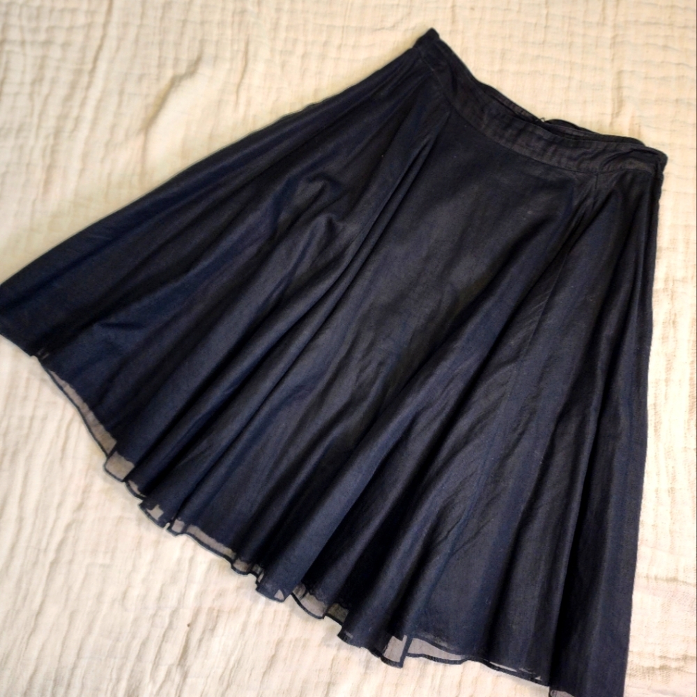 Anthropologie Odille A-line Black cotton skirt sz.4